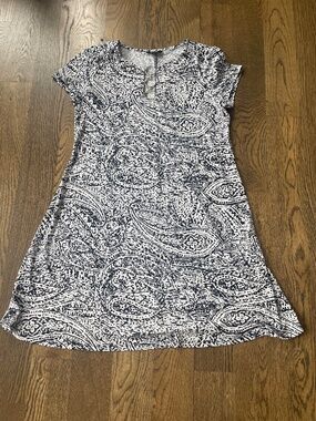 MSK Navy and White Dress, Women’s Size Large